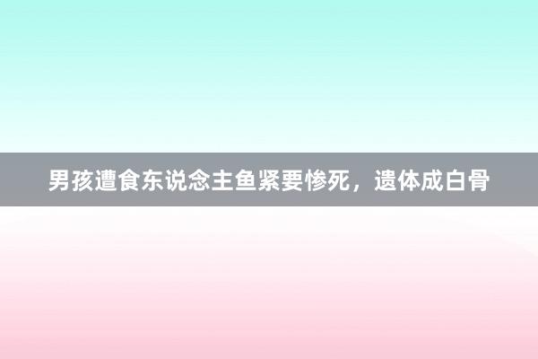 男孩遭食东说念主鱼紧要惨死，遗体成白骨